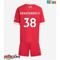 Camiseta Liverpool Ryan Gravenberch #38 Primera Equipación para niños 2025-26 manga corta (+ pantalones cortos)